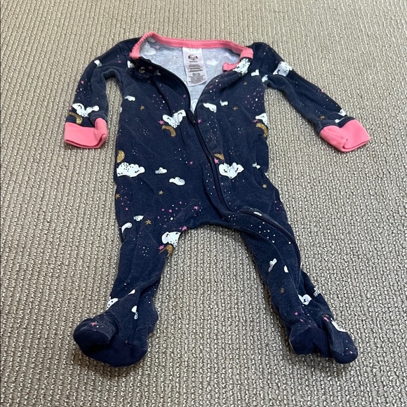GERBER One Piece Pajama - Navy and Pink - Picture 3 of 7